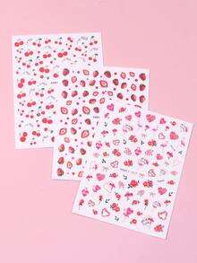 TSZS 3 hình dán móng tay hoa và trái cây - Nhiều màu - Xem 4