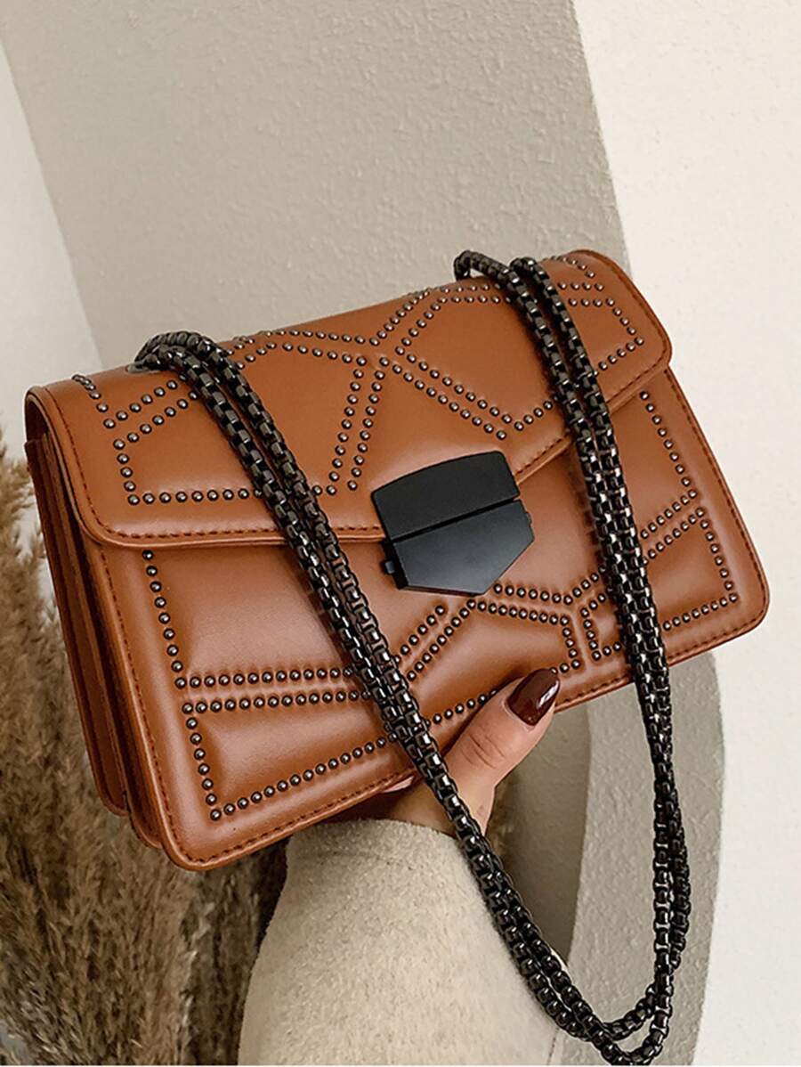 Yogodlns Không thấm nước, nhẹ, túi vuông trang trí chần bông trang trí thông thường dành cho nữ tuổi teen Sinh viên đại học, tân binh và nhân viên văn phòng Hoàn hảo cho văn phòng, đại học, công việc, kinh doanh, đi làm - màu nâu - Xem 1