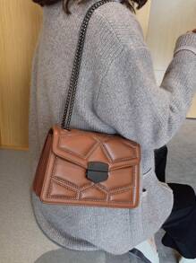 Yogodlns Không thấm nước, nhẹ, túi vuông trang trí chần bông trang trí thông thường dành cho nữ tuổi teen Sinh viên đại học, tân binh và nhân viên văn phòng Hoàn hảo cho văn phòng, đại học, công việc, kinh doanh, đi làm - màu nâu - Xem 2