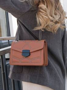 Yogodlns Không thấm nước, nhẹ, túi vuông trang trí chần bông trang trí thông thường dành cho nữ tuổi teen Sinh viên đại học, tân binh và nhân viên văn phòng Hoàn hảo cho văn phòng, đại học, công việc, kinh doanh, đi làm - màu nâu - Xem 3