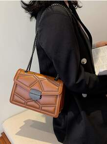 Yogodlns Không thấm nước, nhẹ, túi vuông trang trí chần bông trang trí thông thường dành cho nữ tuổi teen Sinh viên đại học, tân binh và nhân viên văn phòng Hoàn hảo cho văn phòng, đại học, công việc, kinh doanh, đi làm - màu nâu - Xem 4