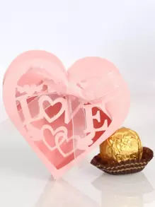 1 pieza Caja en forma de corazón - Rosa - Ver 1