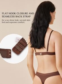 LUVLETTE Wireless Bralettes Lounge Bra - Chocolate Brown - View 6