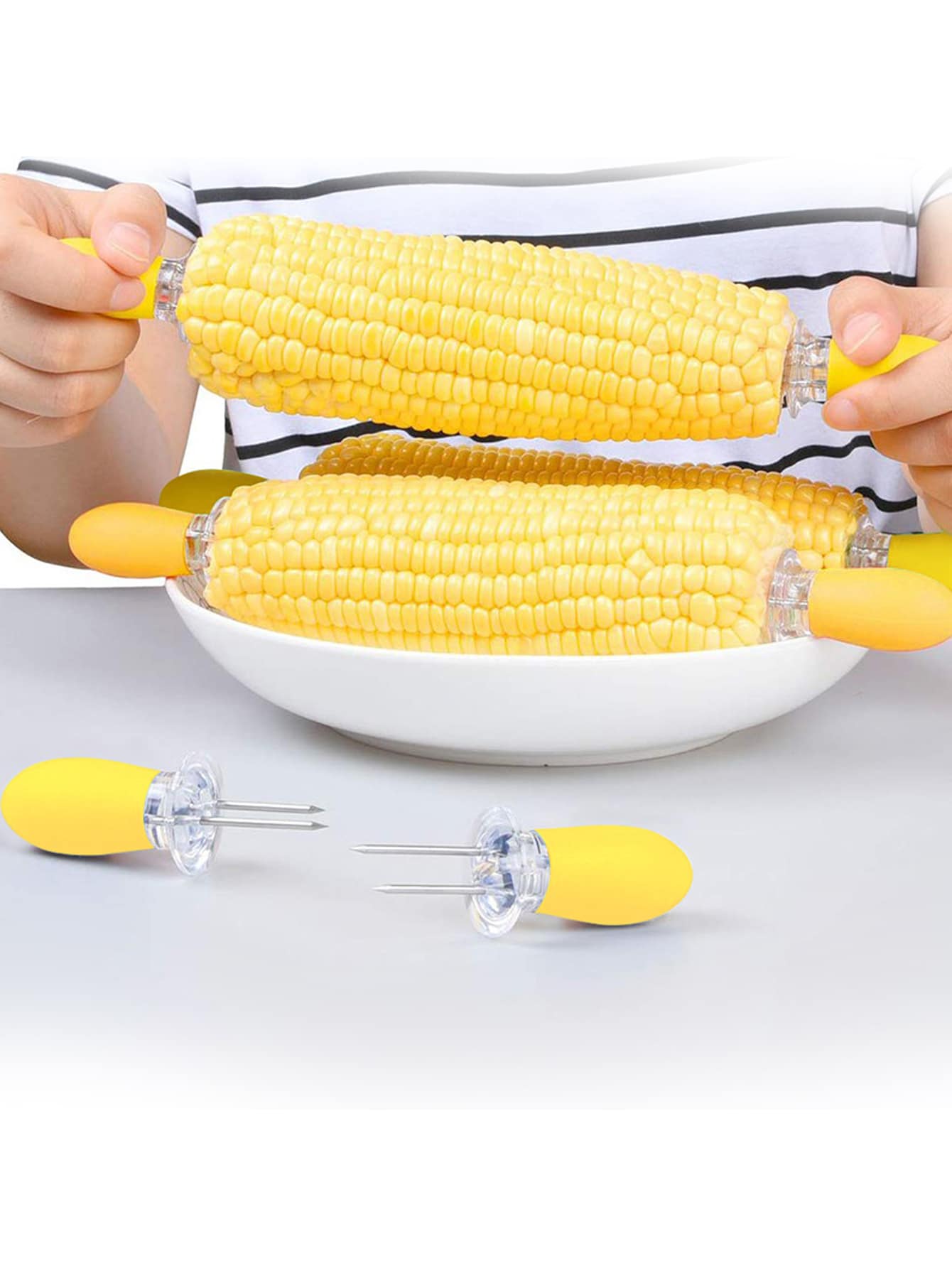 2pcs Heat Resistant Corn Needle, Small Corn Fork For Barbecue