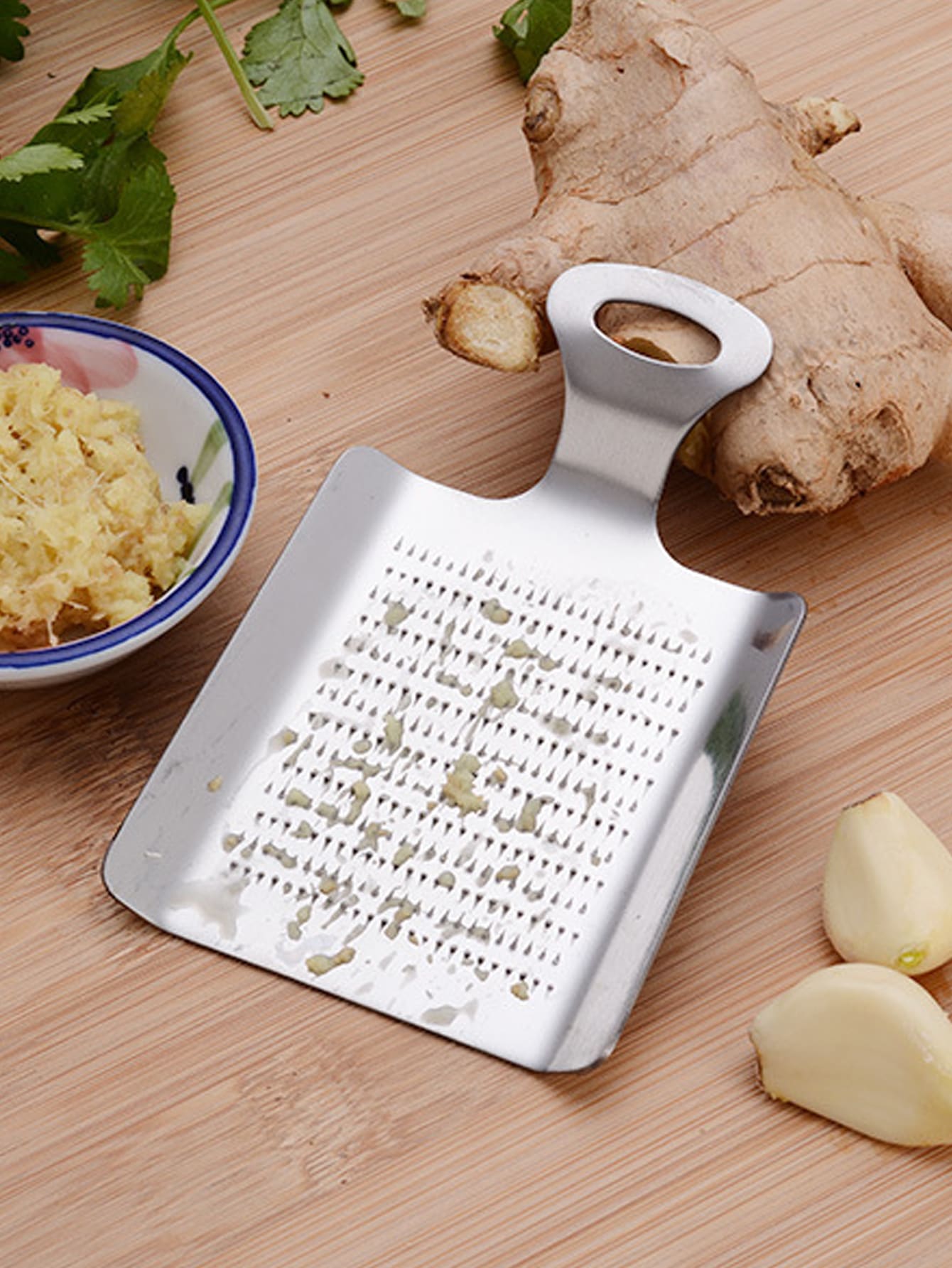 1pc Stainless Steel Ginger Grater, Silver Ginger Chopper For Kitchen