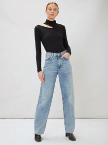 MOTF PREMIUM CAMISETA SLIM RECORTES - Negro - Ver 3
