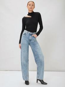 MOTF PREMIUM CAMISETA SLIM RECORTES - Negro - Ver 4