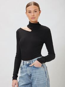 MOTF PREMIUM CAMISETA SLIM RECORTES - Negro - Ver 5