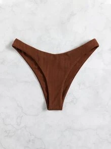 Bottom de bikini de corte alto y sencillo para vacaciones de verano en la playa