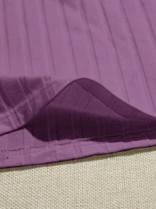 SHEIN EZwear 單肩羅紋針織短版上衣 - 淡紫色 - 查看 5