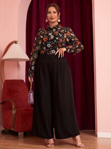 Modelyn 大碼印花半透明歐根紗襯衫 - 彩色 - 查看 5