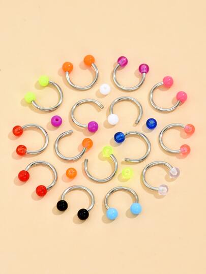 15 piezas set joyas para piercing corporal