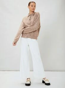 MOTF ECO 再生滌羊毛混紡套頭毛衣 - 駝色 - 查看 3