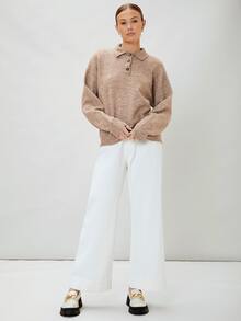 MOTF ECO 再生滌羊毛混紡套頭毛衣 - 駝色 - 查看 4