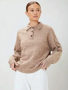 MOTF ECO 再生滌羊毛混紡套頭毛衣 - 駝色 - 查看 5