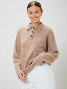 MOTF ECO 再生滌羊毛混紡套頭毛衣 - 駝色 - 查看 6