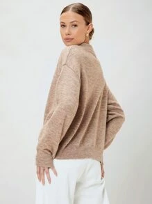 MOTF ECO 再生滌羊毛混紡套頭毛衣 - 駝色 - 查看 7