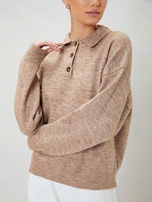 MOTF ECO 再生滌羊毛混紡套頭毛衣 - 駝色 - 查看 10