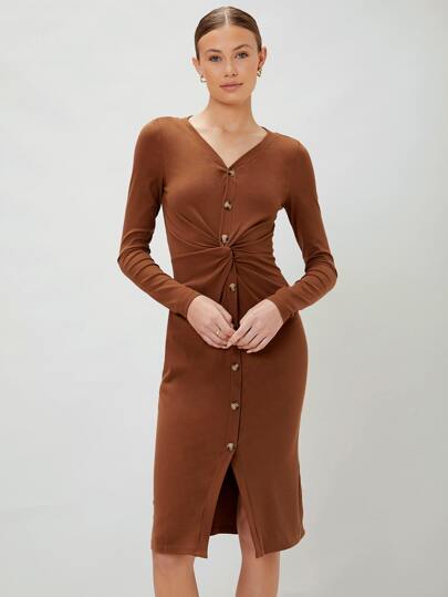 MOTF Lenzing™ECOVERO™品牌粘膠纖維製成合身連衣裙