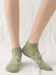 5pairs Floral Print Socks - Multicolor - View 4