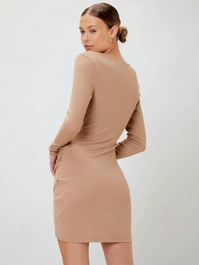 mermaid bodycon dress V Neck Wrap Style Bodycon Dress in Green main image 1