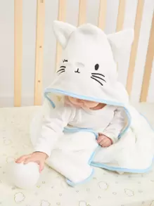 嬰兒卡通設計繈褓毯 - 白色 - 查看 1