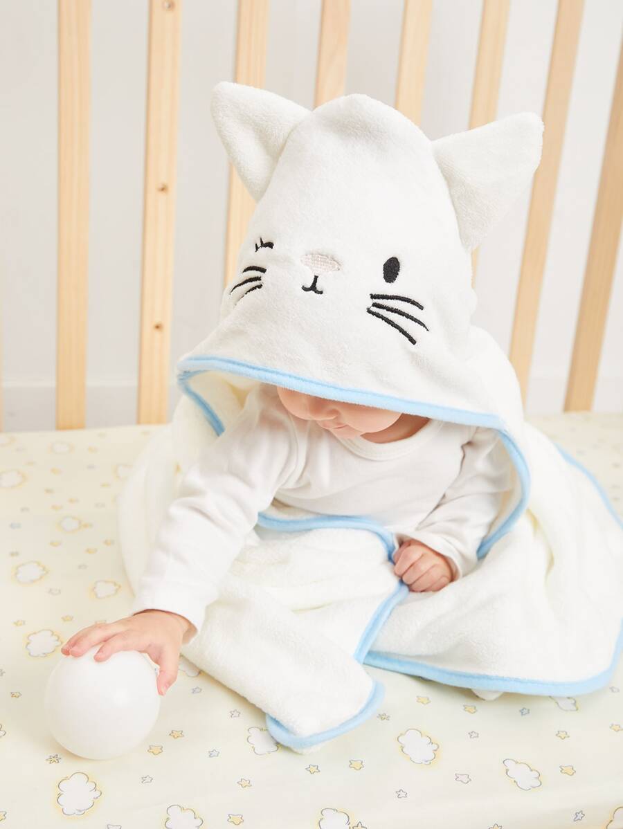 嬰兒卡通設計繈褓毯 - 白色 - 查看 1