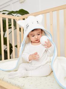 嬰兒卡通設計繈褓毯 - 白色 - 查看 3