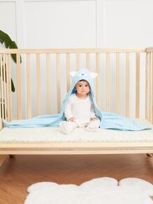 Cartoon Graphic Baby Swaddling Blanket - Blue - View 5