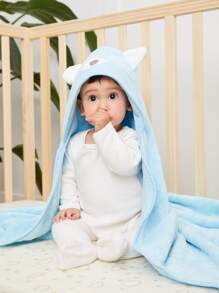 Cartoon Graphic Baby Swaddling Blanket - Blue - View 6