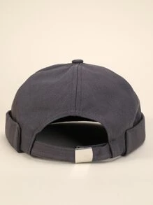 1 Chiếc Mũ Thủy Thủ Da Pu Hai Tông Màu Độc Đáo Phong Cách Hip Hop Đầu Dẹt Mũ Dành Cho Nam - Xám - Xem 2