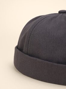 1 Chiếc Mũ Thủy Thủ Da Pu Hai Tông Màu Độc Đáo Phong Cách Hip Hop Đầu Dẹt Mũ Dành Cho Nam - Xám - Xem 3