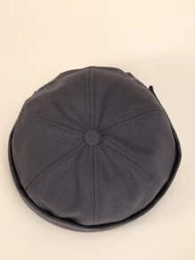 1 Chiếc Mũ Thủy Thủ Da Pu Hai Tông Màu Độc Đáo Phong Cách Hip Hop Đầu Dẹt Mũ Dành Cho Nam - Xám - Xem 4