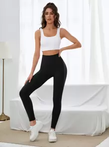 Easithlete Quần thể thao nâng mông liền mạch - màu đen - Xem 5