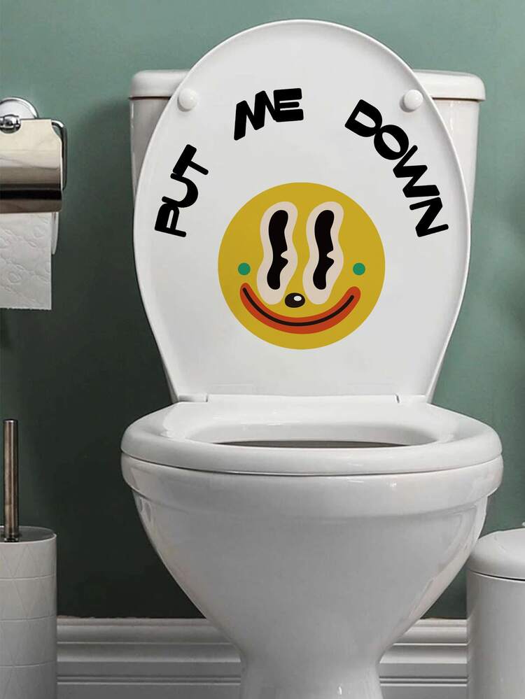 1pc Clown Print Toilet Lid Sticker - Multicolor - View 1