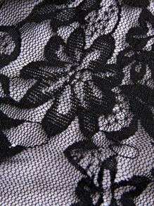 Breezaya Minimalist Black Lace Cropped Fitted Sleeveless Top For Women - Black - View 3