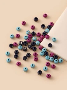 60入組木頭釘珠DIY首飾配件 - 彩色 - 查看 3