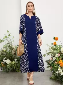 Mulvari Notch Neck Floral Print Dress - Multicolor - View 1