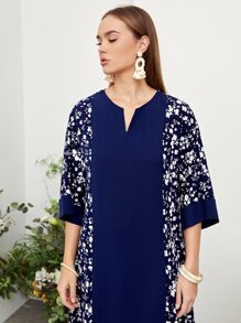 Mulvari Notch Neck Floral Print Dress - Multicolor - View 3