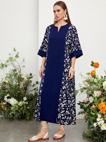 Mulvari Notch Neck Floral Print Dress - Multicolor - View 5