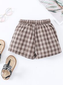 小男童格紋斜口袋短褲 - 彩色 - 查看 2