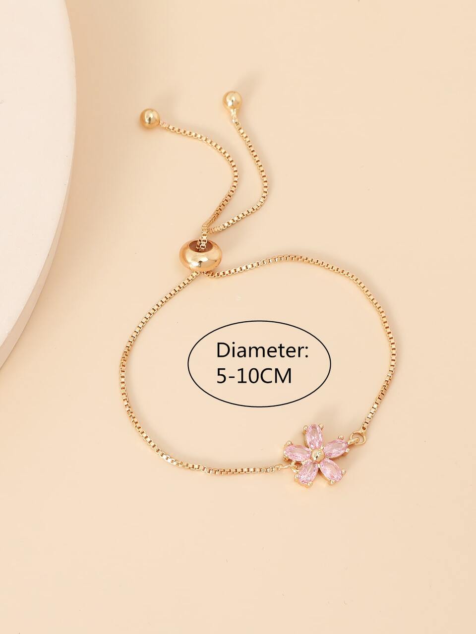 1pc Adjustable Copper Flower Design Inlaid Bracelet Suitable For Women's Daily Wear, Date, Party Occasions Valentines,Mom,Mother,Mother's Day,Gift