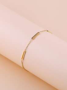 1件简约不锈钢18K镀金高级竹节造型手镯，适合女性佩戴，可拉长手部线条，可调节尺寸，适合开斋节、夏季度假等场合佩戴。 - 玫瑰金 - 查看 10