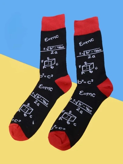 Men Formula Print Crew Socks