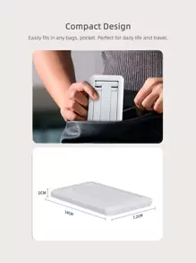 Portable Foldable Stand, Adjustable Universal Desk Phone Holder, Suitable For IPhone And IPad | Non-Slip Base, Sturdy Clamp And Adjustable Arm, Perfect For Office And Home Use, Dual-Fold Phone Stand, Fully Adjustable Desktop Phone Holder, Compatible With All Models - White - View 5