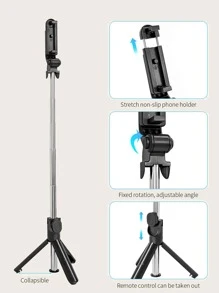 自拍杆三腳架帶遙控 - 黑色 - 查看 5