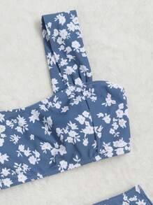 Swim Mod Summer Beach Floral High Waisted Bikini - Multicolor - View 3