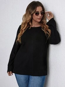 Áo thun Plus size Tương phản ren Hội Chữ thập màu trơn Giải trí - màu đen - Xem 5