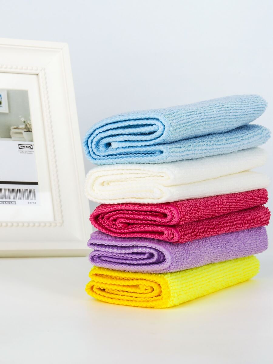 5pcs Random Color Cleaning Rag - Multicolor - View 1