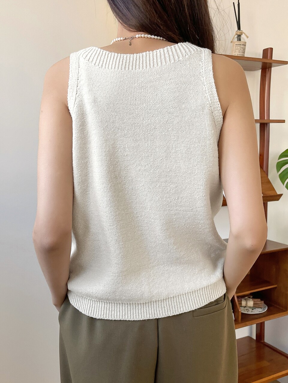 Solid Round Neck Knit Top,Fall Clothes Vest